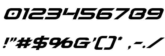 Dameron Super-Italic Font OTHER CHARS