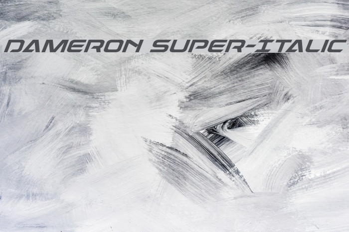 Dameron Super-Italic Font examples