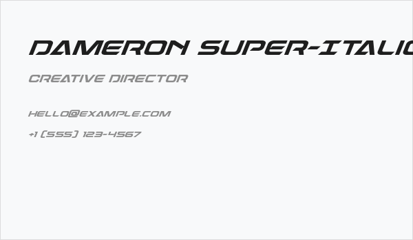 Dameron Super-Italic Business Card