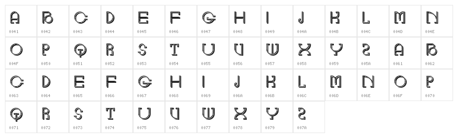 Dames Sensibles Regular Character Map