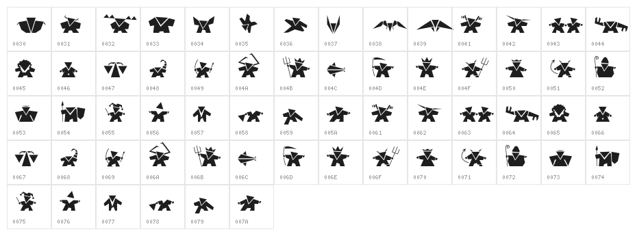 Damgram Character Map