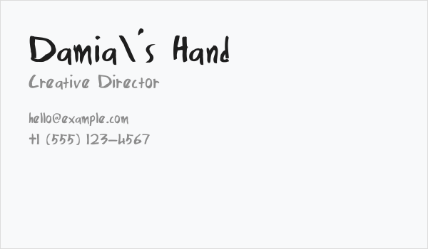 Damia's Hand Business Card