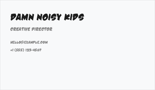 Damn Noisy Kids Business Card