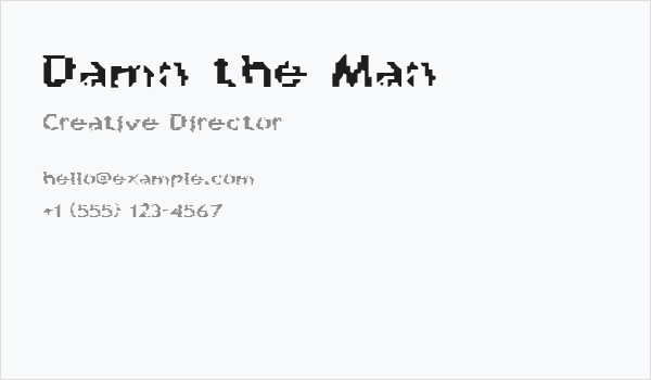 Damn the Man Business Card