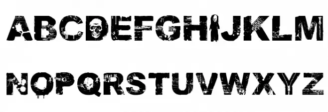DamnedDeluxe Normal Schriftart Groß