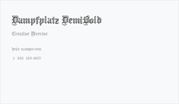 Dampfplatz DemiBold Business Card