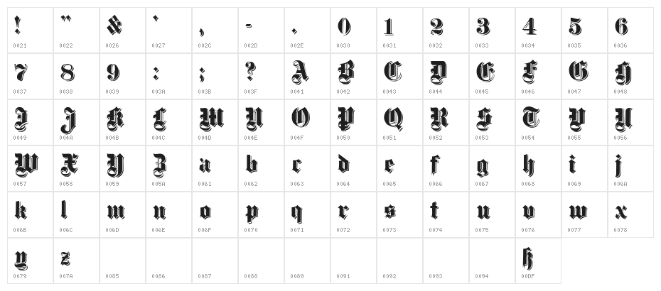 Dampfplatz Shadow Black Character Map