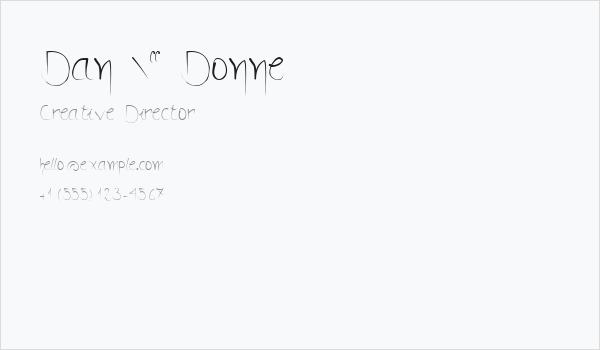 Dan " Donne Business Card