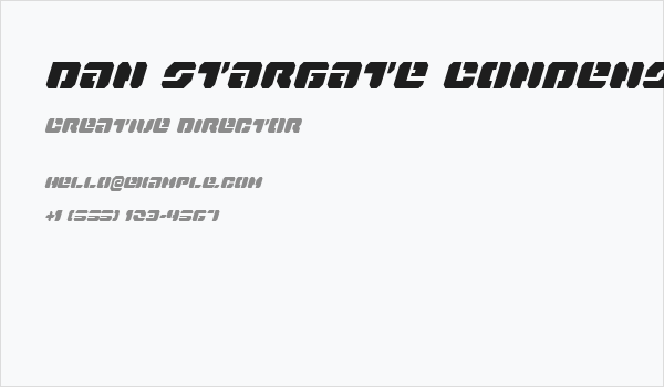 Dan Stargate Condensed Italic Business Card