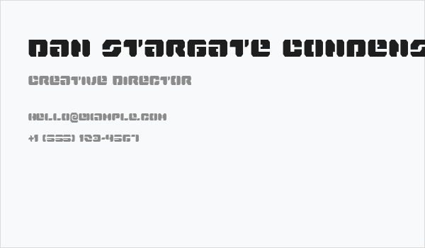 Dan Stargate Condensed Business Card