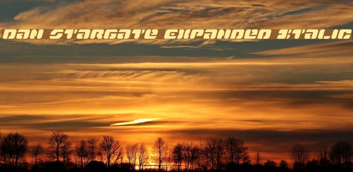 Dan Stargate Expanded Italic Font examples