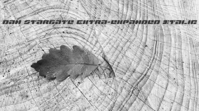 Dan Stargate Extra-expanded Italic Schriftart examples