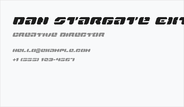 Dan Stargate Extra-expanded Italic Business Card