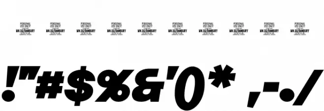 Danbury PERSONAL USE Regular Font OTHER CHARS