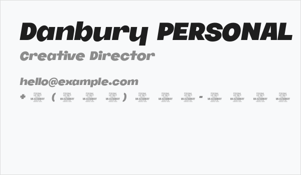 Danbury PERSONAL USE Regular Business Card