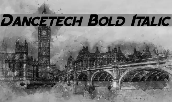 Dancetech Bold Italic Font examples