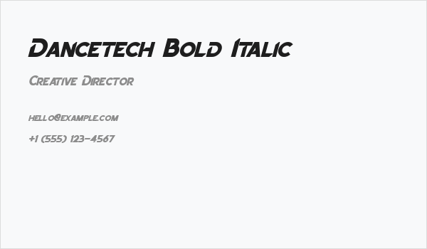 Dancetech Bold Italic Business Card