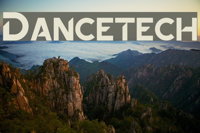 Dancetech Font examples