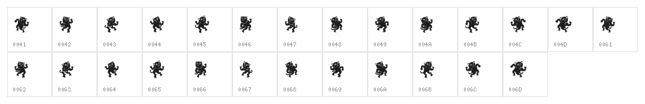 Dancing Cat Regular Character Map