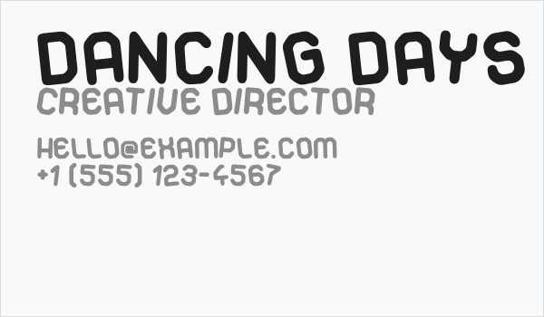 Dancing Days Business Card