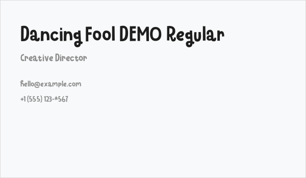 Dancing Fool DEMO Regular Business Card