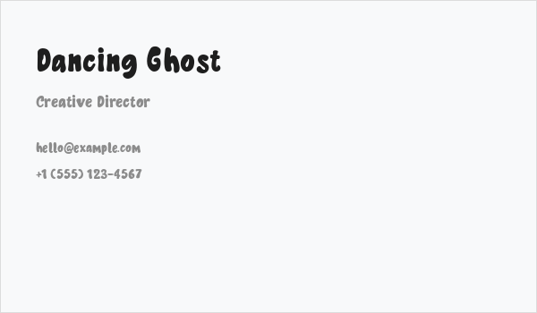 Dancing Ghost Business Card