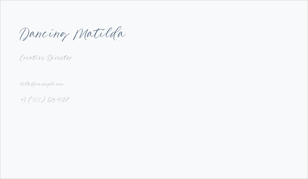 Dancing Matilda Business Card