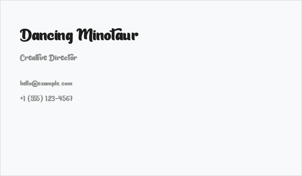 Dancing Minotaur Business Card