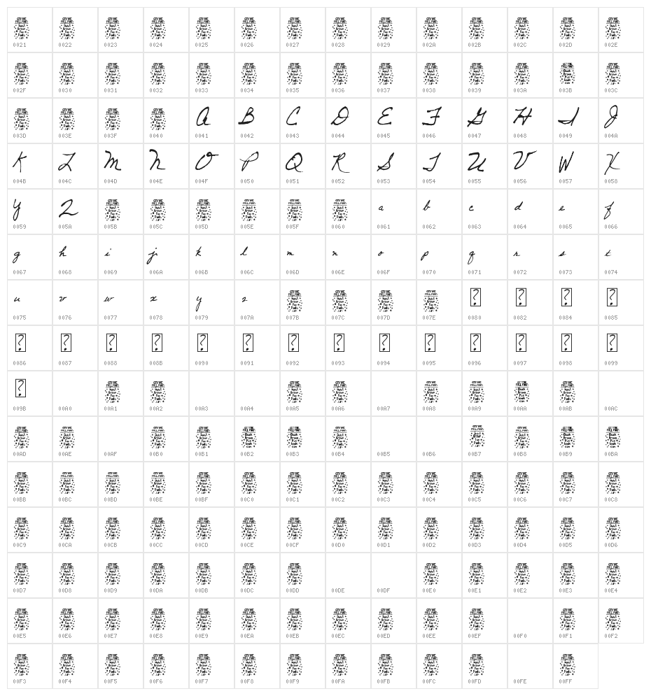Dancing Pam [Demo] Character Map