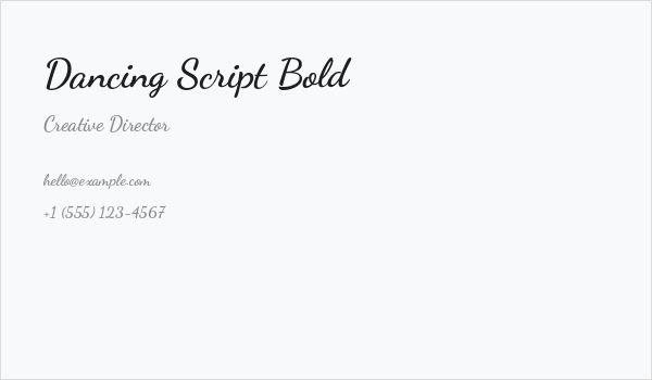 Dancing Script Bold Business Card