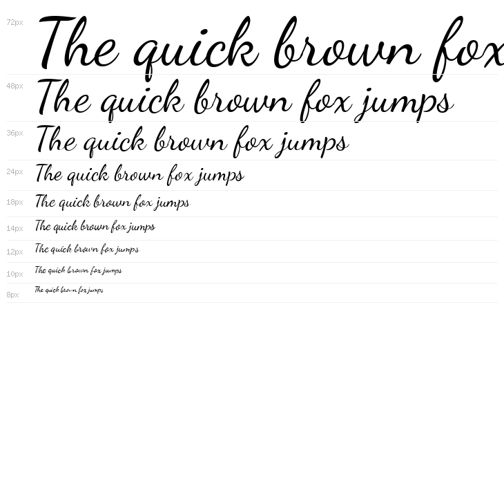 Dancing Script Waterfall