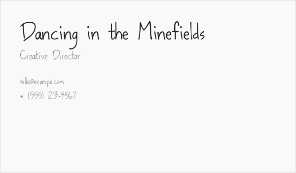 Dancing in the Minefields Business Card