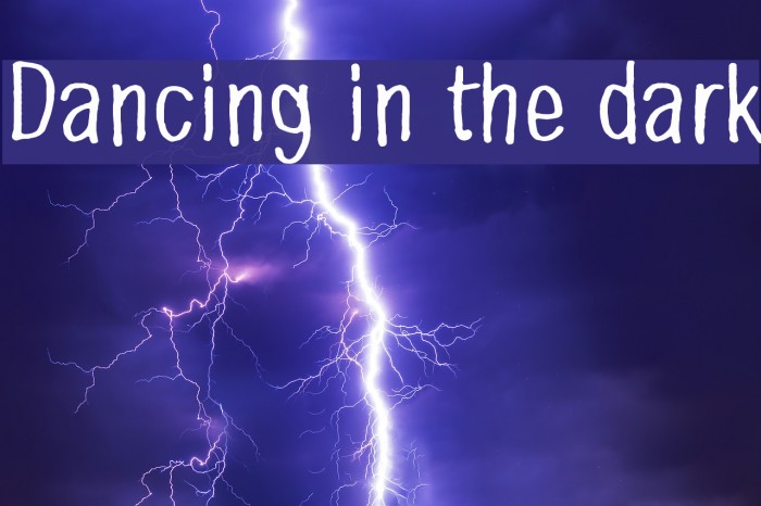 Dancing in the dark Font examples