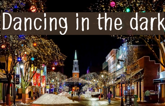 Dancing in the dark Font examples