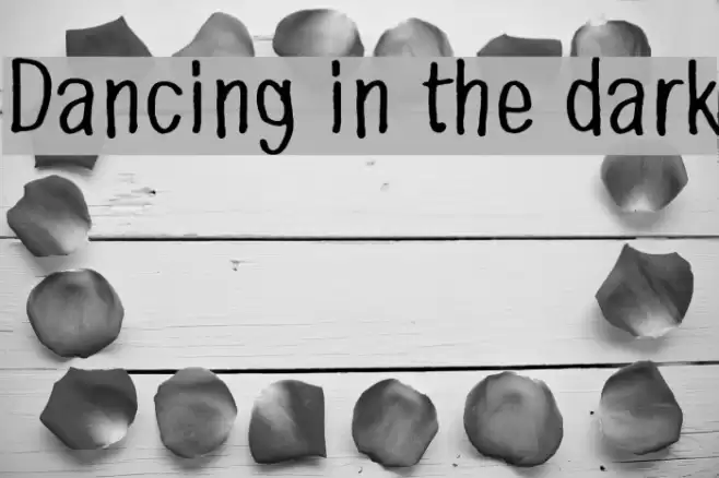 Dancing in the dark Font examples