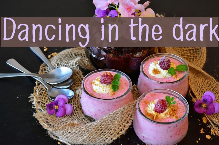 Dancing in the dark Font examples