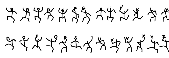 DancingLetters Font LOWERCASE
