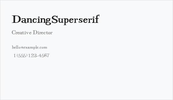 DancingSuperserif Business Card