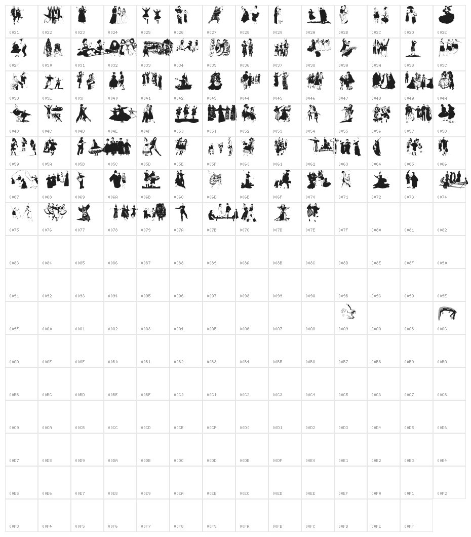 DancingTraces Character Map