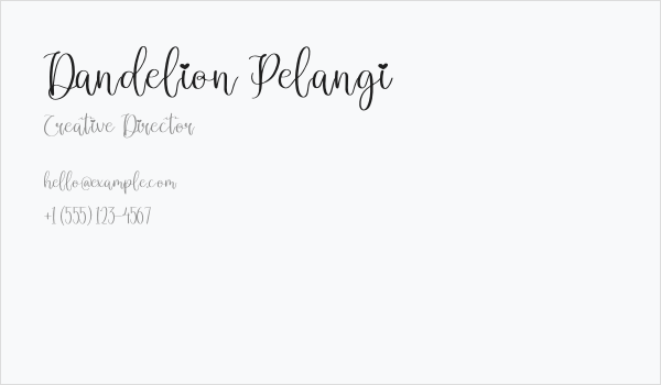Dandelion Pelangi Business Card