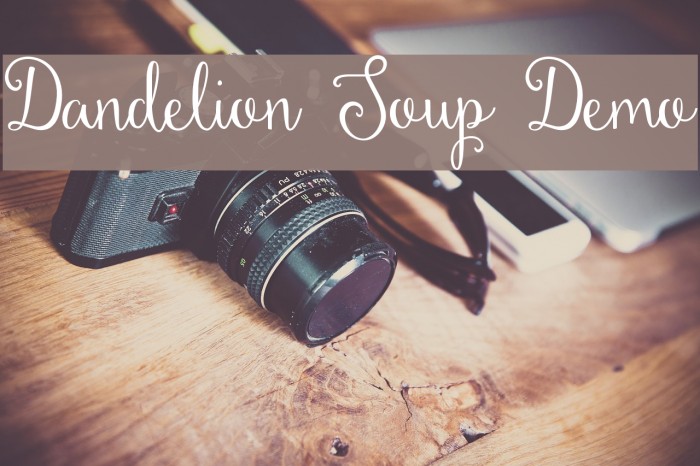 Dandelion Soup Demo Font examples