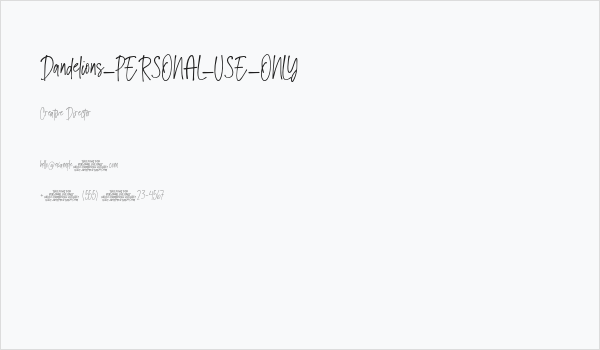 Dandelions_PERSONAL_USE_ONLY Business Card