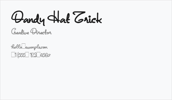 Dandy Hat Trick Business Card
