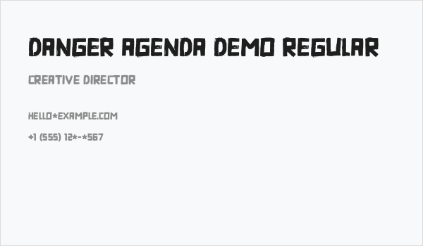 Danger Agenda DEMO Regular Business Card