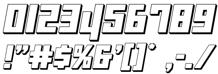 Danger Flight 3D Italic Font OTHER CHARS