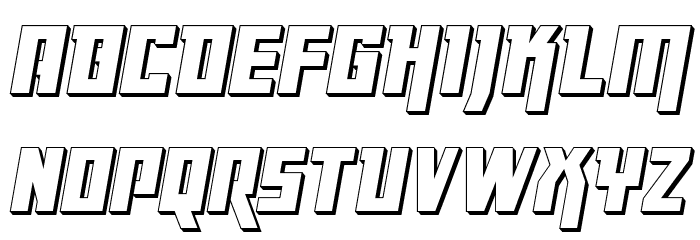 Danger Flight 3D Italic Font LOWERCASE