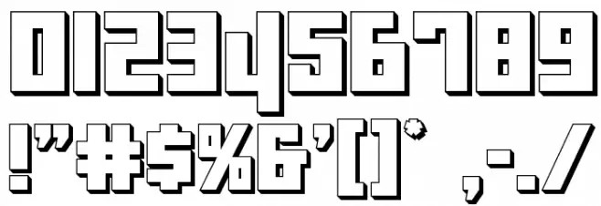 Danger Flight 3D Font OTHER CHARS