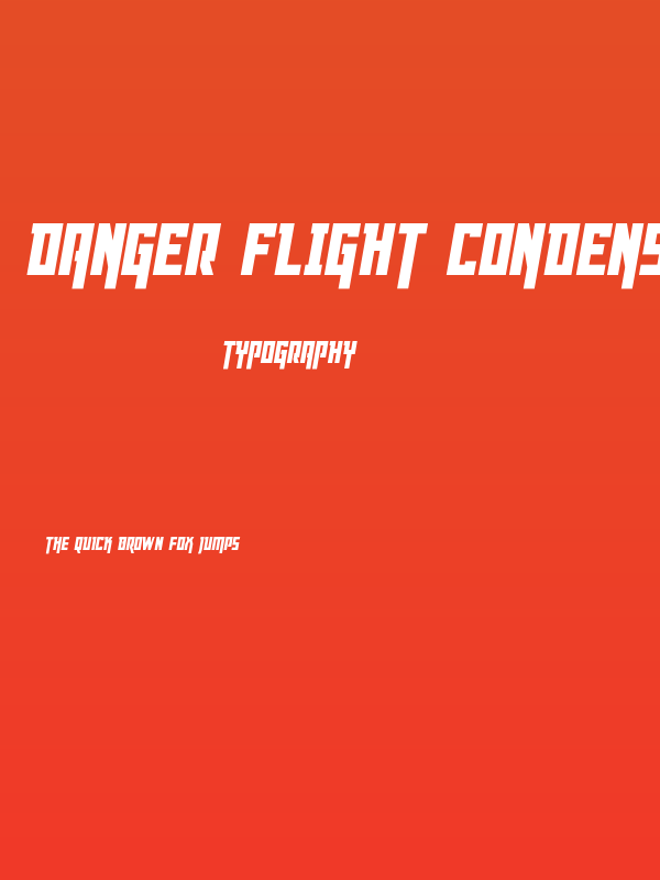 Danger Flight Condensed Italic Poster
