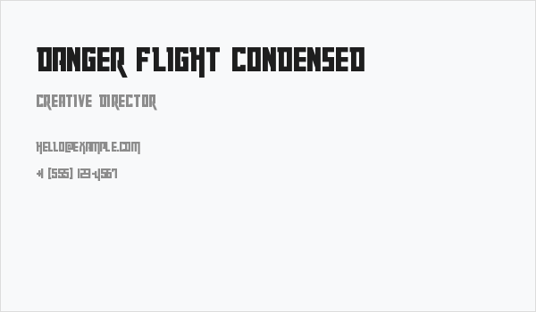 Danger Flight Condensed Business Card