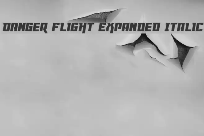 Danger Flight Expanded Italic Example 1